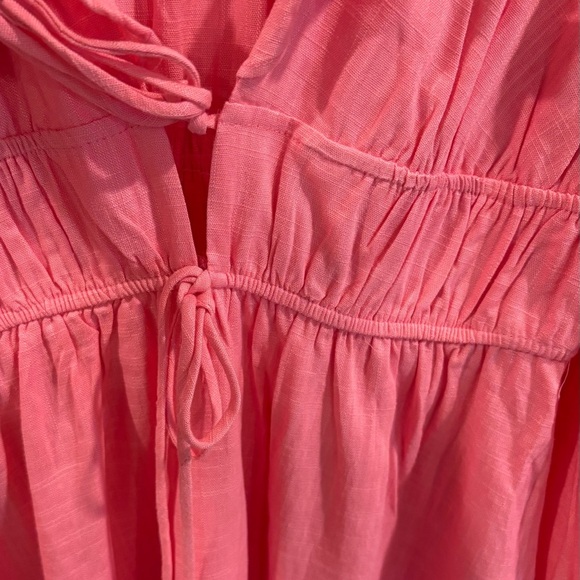 Pink Ruffled Midi Dress - Picture 6 of 7